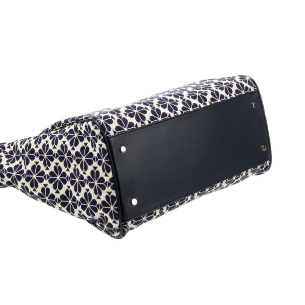 Kate Spade Navy Flower Jacquard  Medium Tote Bag used very gently - Picture 12 of 13